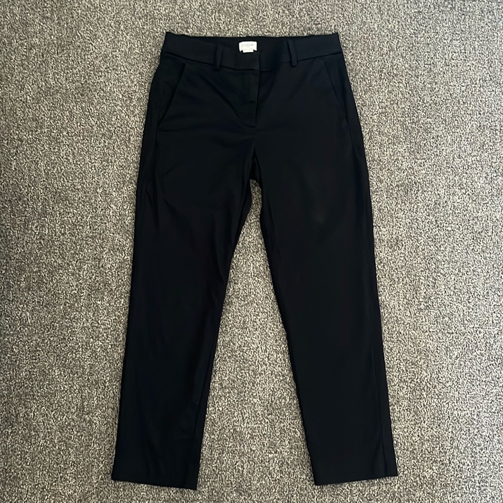 Jcrew cotton black pants, size 2, two side pockets, good condition.